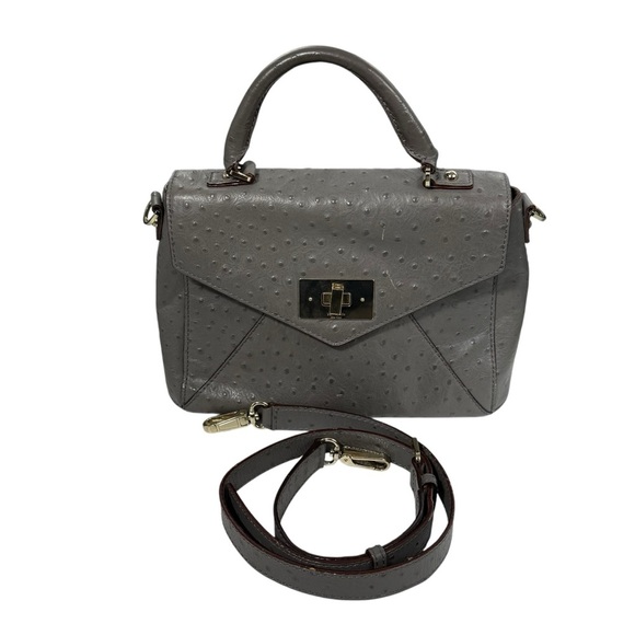 Kate Spade Post Street Little Nadine grey pebbled ostrich
Leather satchel purse - Picture 3 of 11